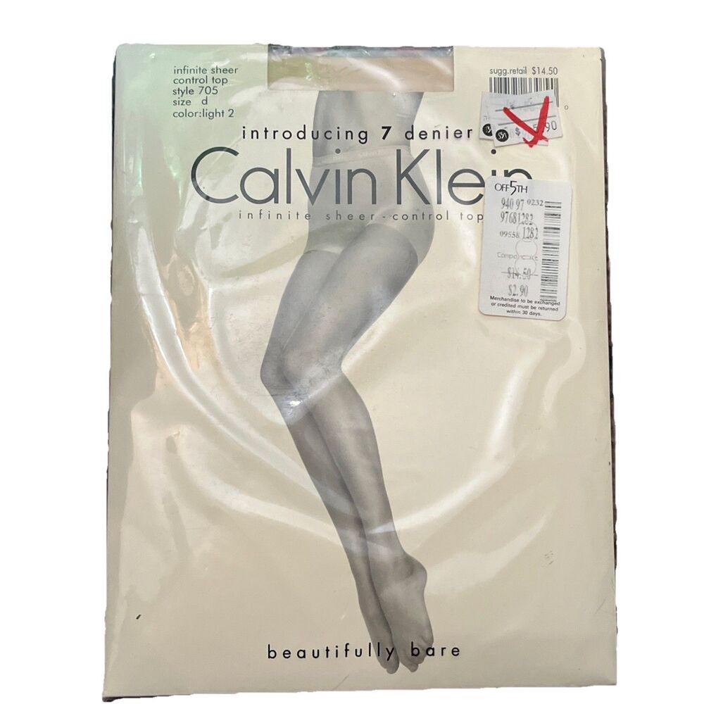 Vintage Calvin Klein Infinite Sheer Control Top Style 705 Sz D Color Light 2